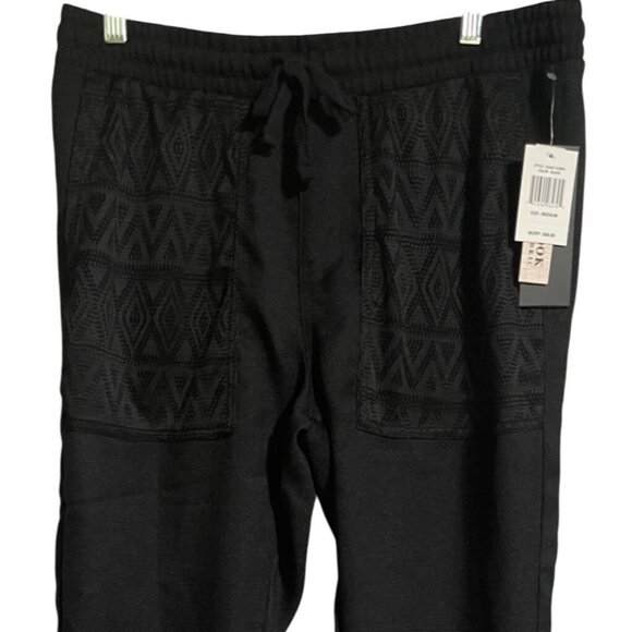 Malibu Beach Club Black Drawstring Pants Womens Medium Sheer Swim Cover Up - Picture 3 of 9